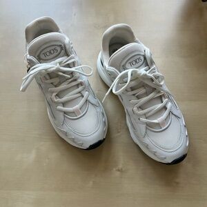 Tod's Cream and Pink Sneakers